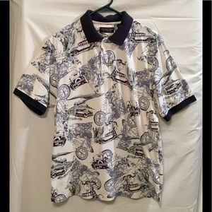 Roundtree & Yorke Blue and White Polo Shirt